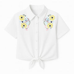 Ladies flower embraided Cotton Top