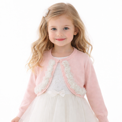 Girls pink flower bolero (Last Chance)