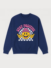 Boys Stay Positive Smiley Fleece Sweatshirt