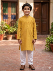 BOYS Mustard Yellow Plain shalwar kameez