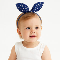 Girls blue star bow hair band