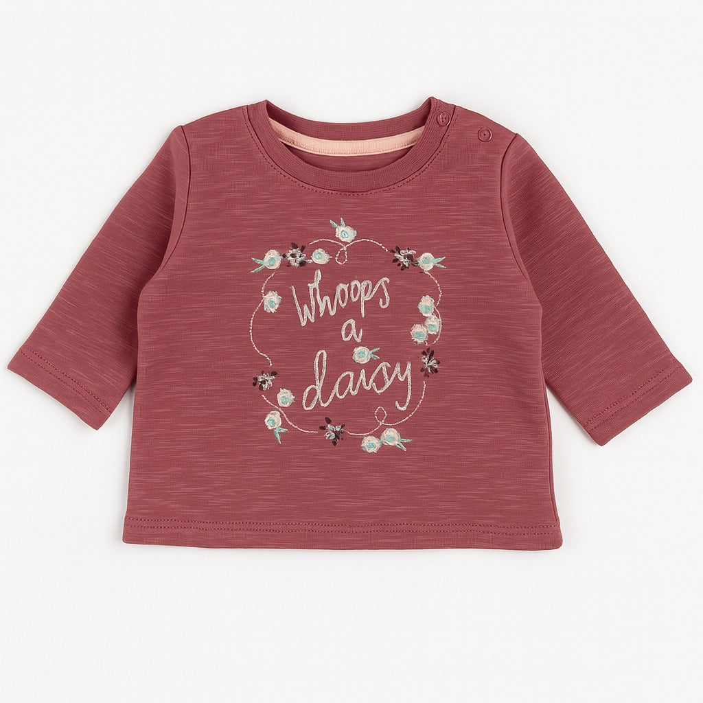 Girls pink whoops embroidered sweatshirt (Last Chance)