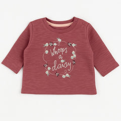 Girls pink whoops embroidered sweatshirt (Last Chance)
