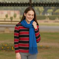 Ladies wool blue scarf