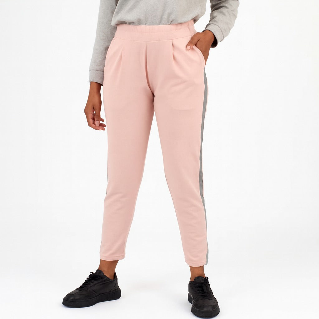 Ladies pink side stripe trouser
