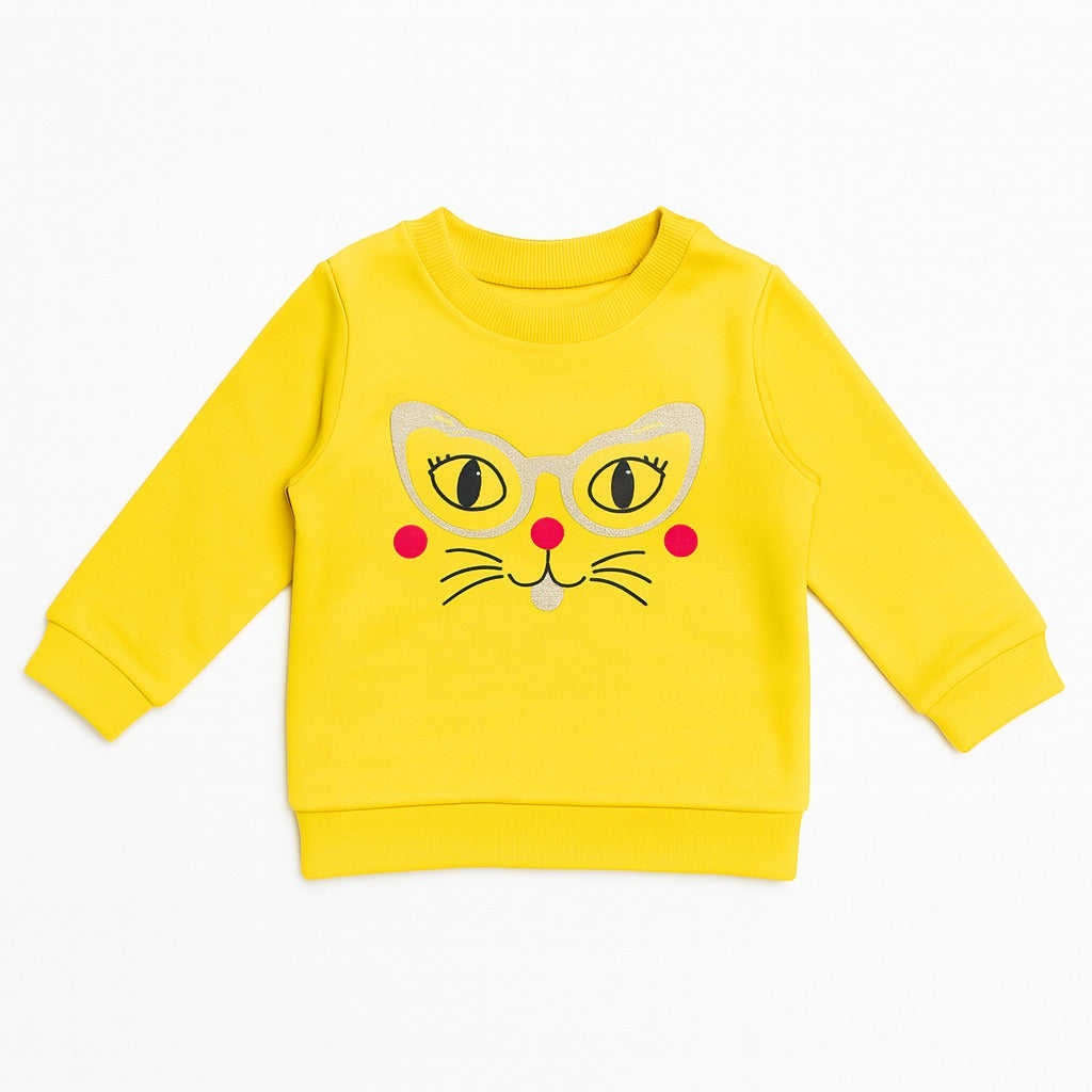 GIRLS CAT PRINTED SWEATSHIRT