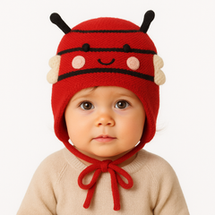 Red wool bee cap