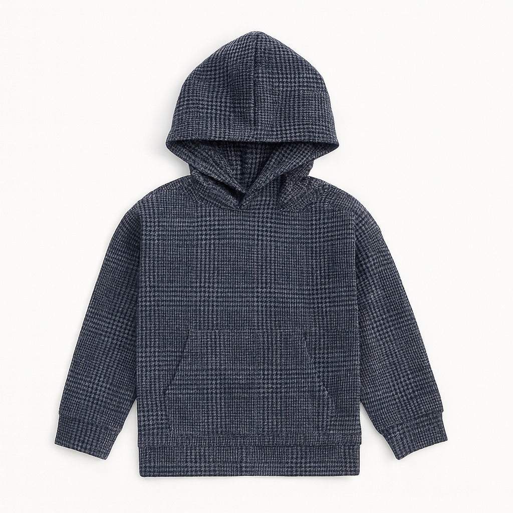 Girls gray check hood