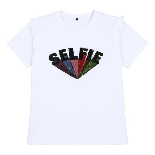 Ladies selfie sequins T-shirt