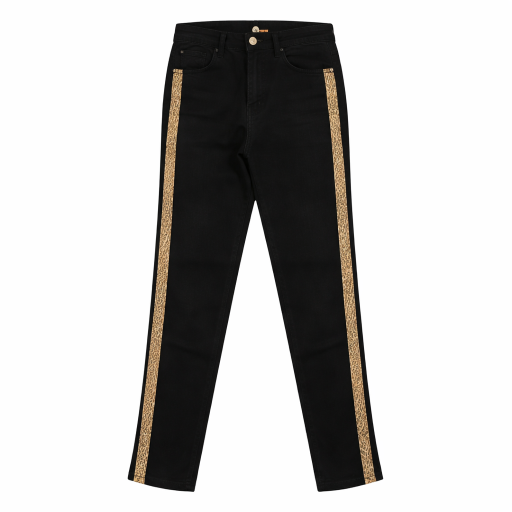 Ladies black cheetah Side Stripe pant (Last Chance) (Womens)