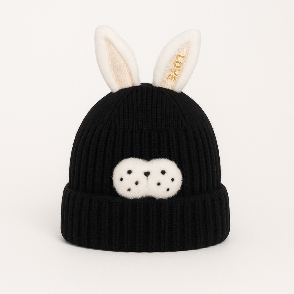 Black rabbit cap