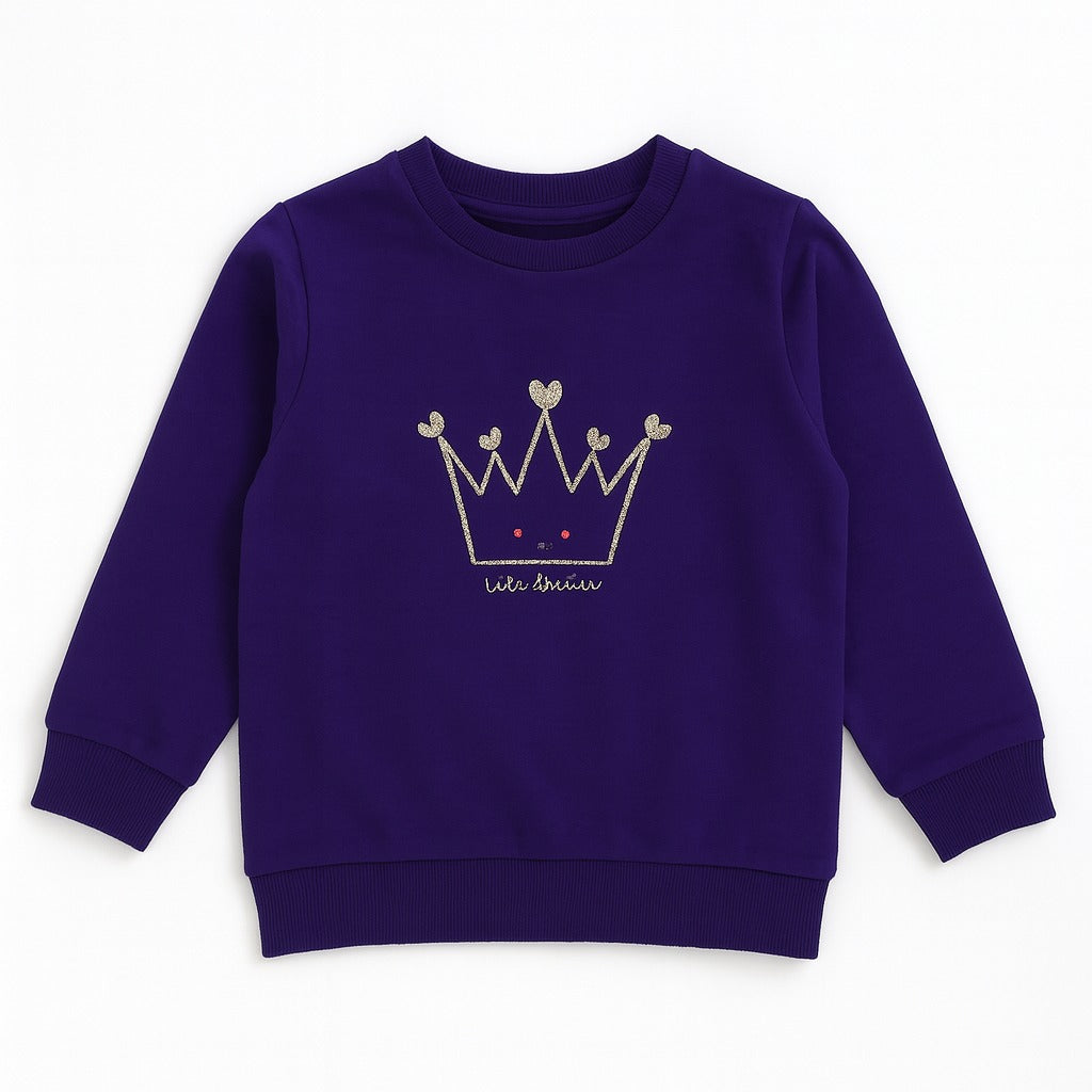 Girls purple crown sweatshirt (Last Chance)