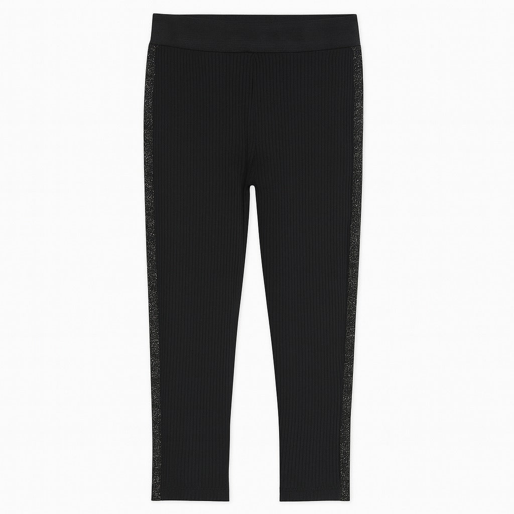 Girls side glitter stripe black trouser (Last Chance)