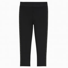 Girls side glitter stripe black trouser (Last Chance)