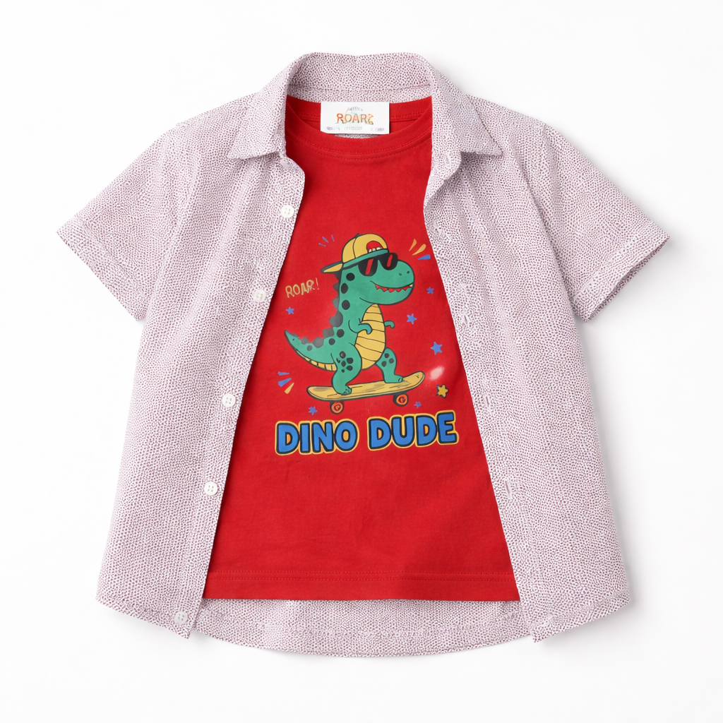 Boys Dino Dub double Shirt