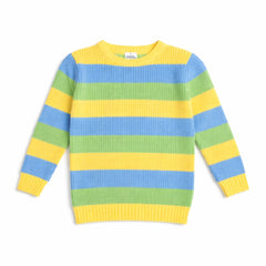 Yellow green and blue lining Sweater
