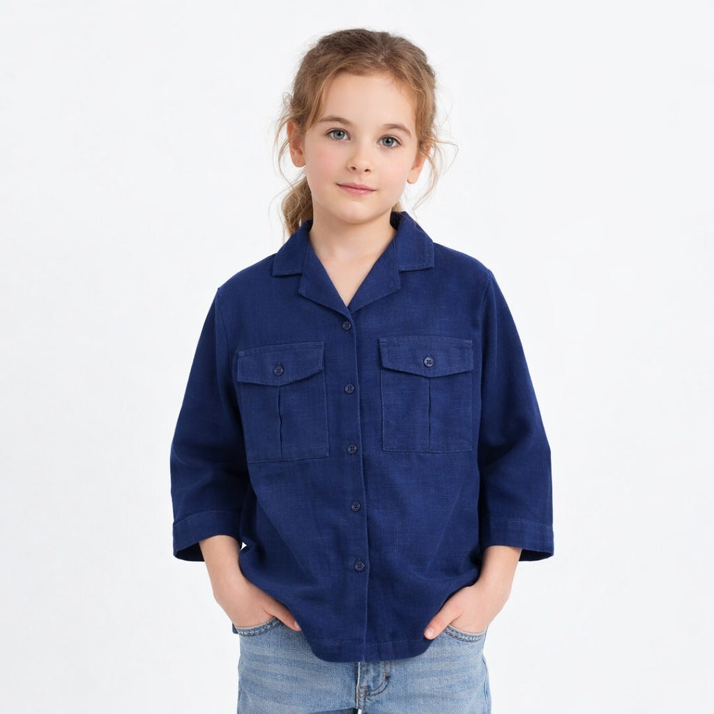 Girls blue pocket style top
