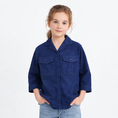 Girls blue pocket style top