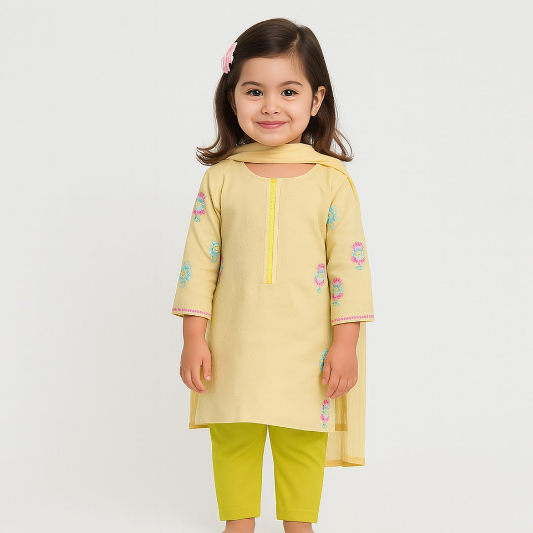 Girls 3 pc kurta trouser and dupatta