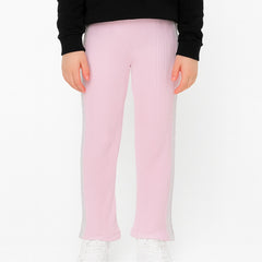 Girls pink side glitter stripe trouser