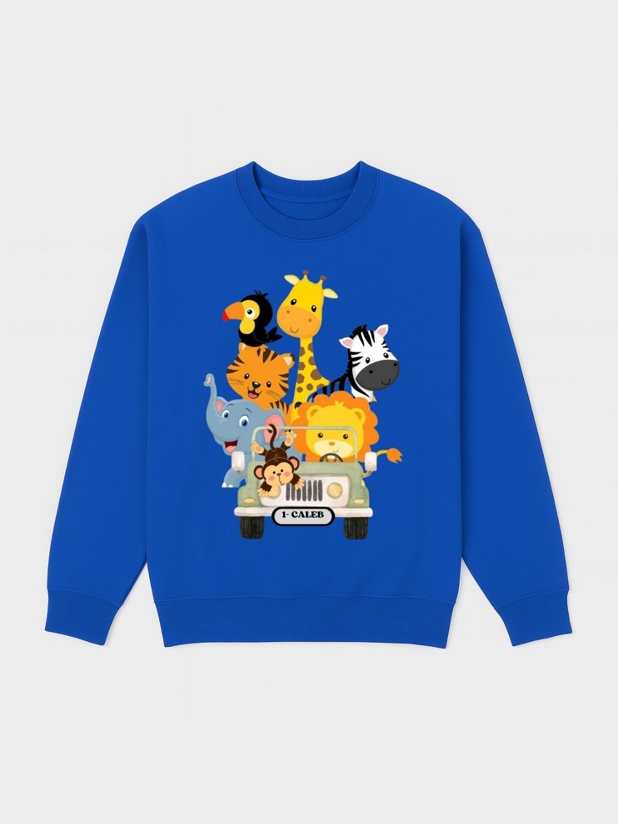 Boys Safari Jungle Animals Fleece Sweatshirt