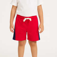 Boys red and black short