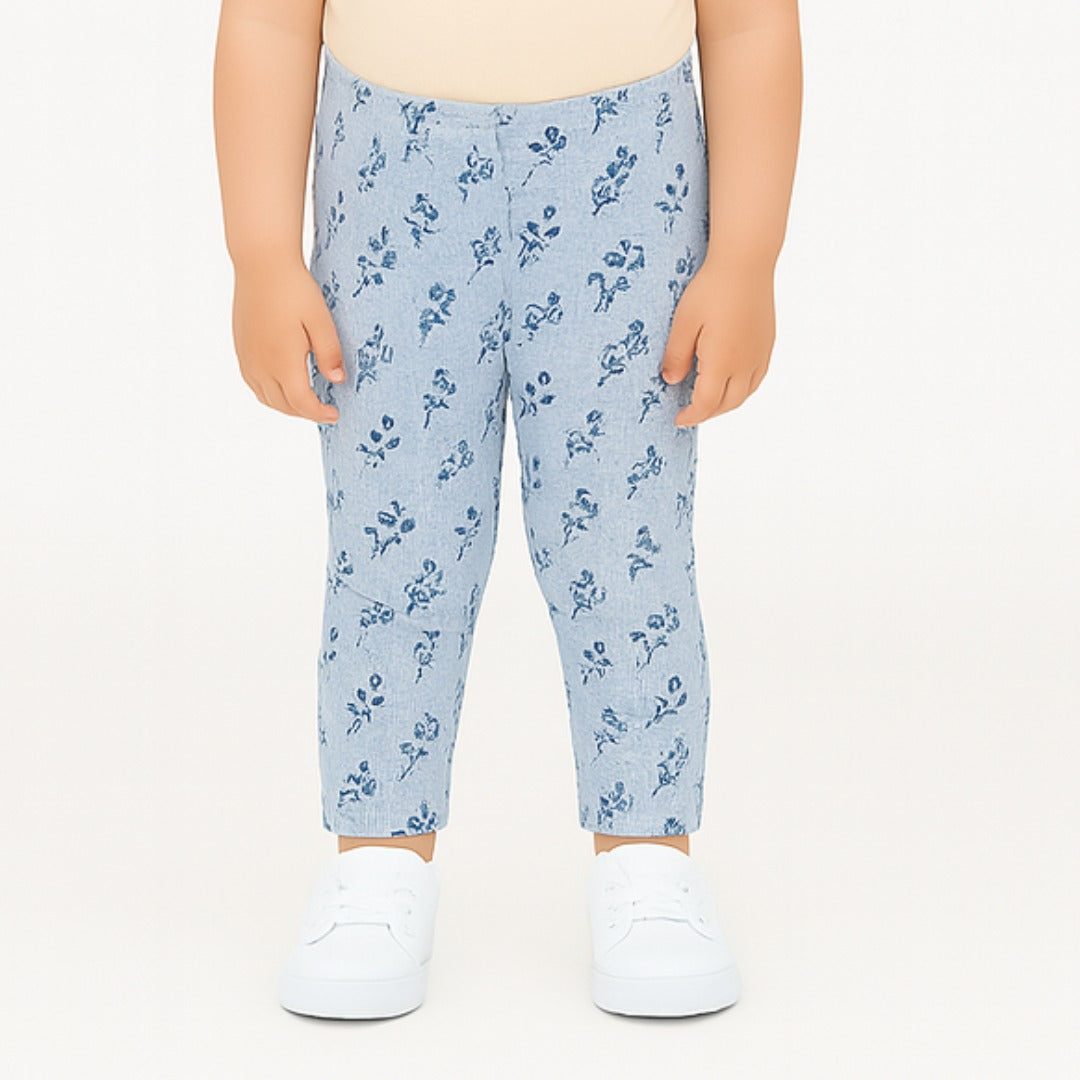 girls blue flower trouser