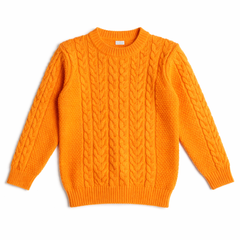 Girls yellow braded sweater (Last Chance)