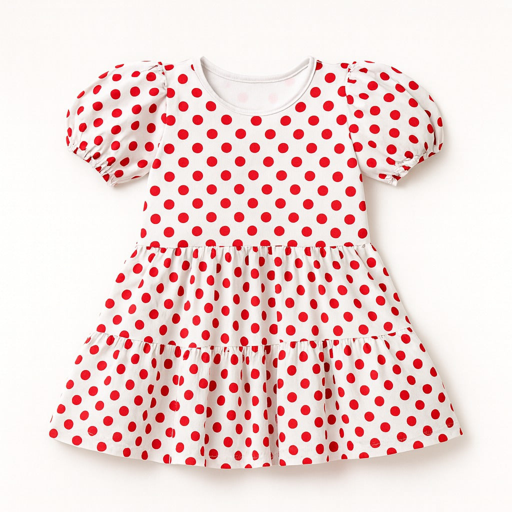 Red polka dots frock