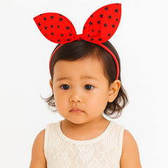 Girls orange pink star bow hair band