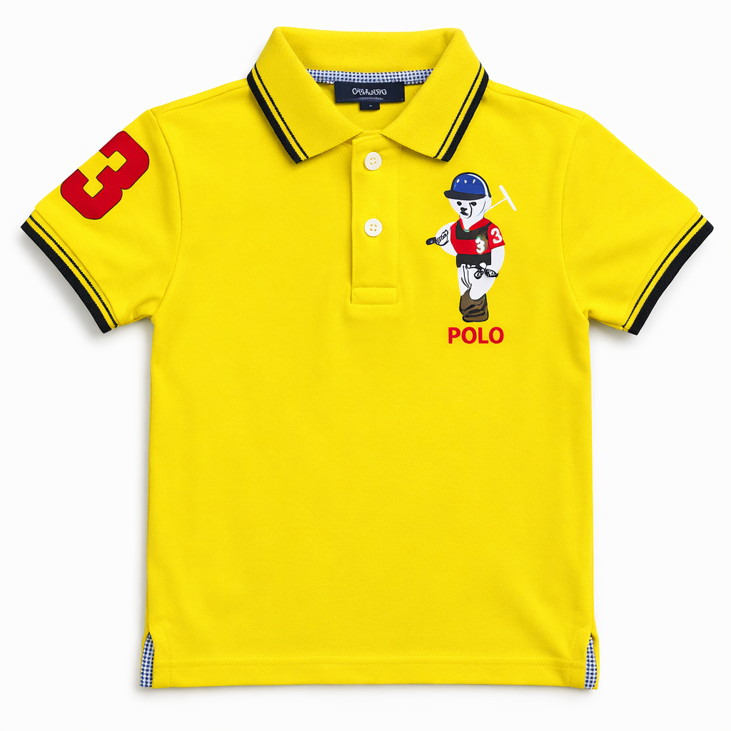 Boys yellow bear polo shirt