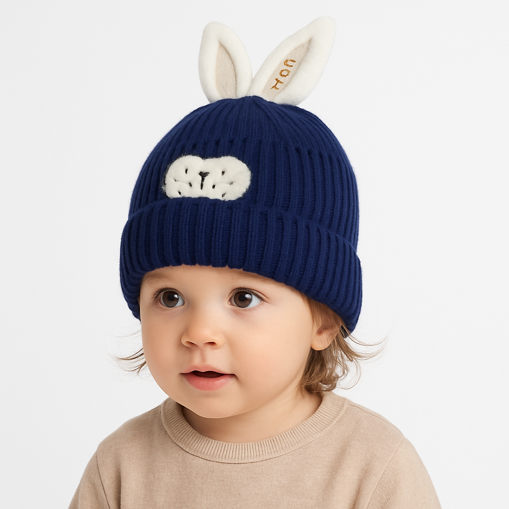Dark blue rabbit cap
