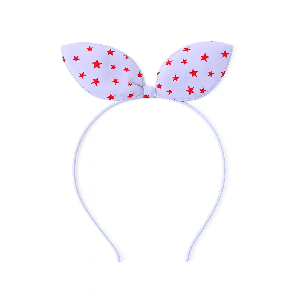 Girls white star bow hair band