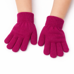 Girls shocking pink gloves
