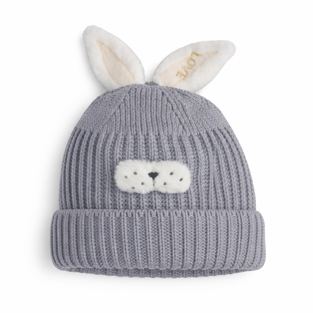 Gray rabbit cap