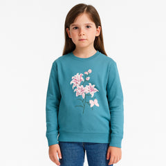 Girls flower print sweatshirt (Last Chance)