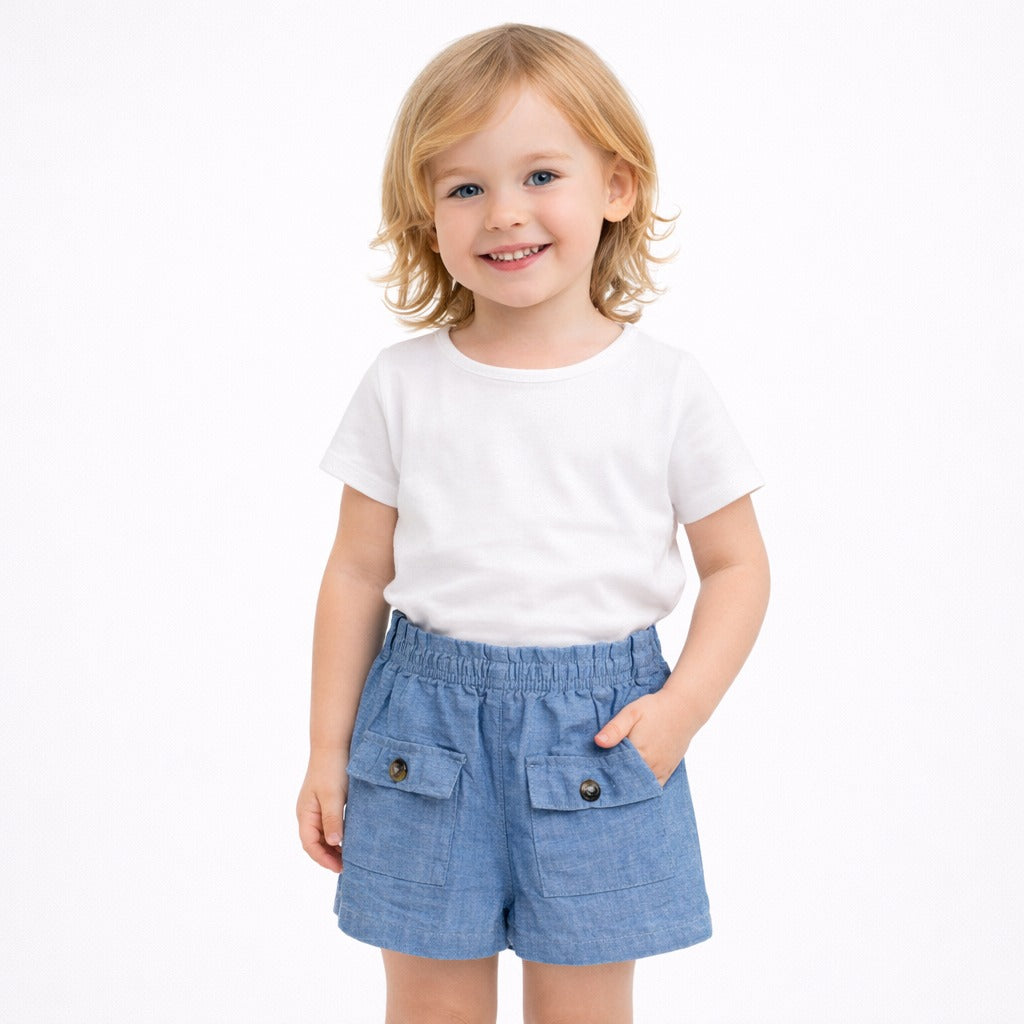 Girls non denim pocket shorts