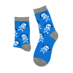 Boys blue skull socks