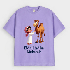 Boys "Eid ul Adha Mubarak" Arab Boy & Camel Graphic Drop-Shoulder T-Shirt (Eid Edit)