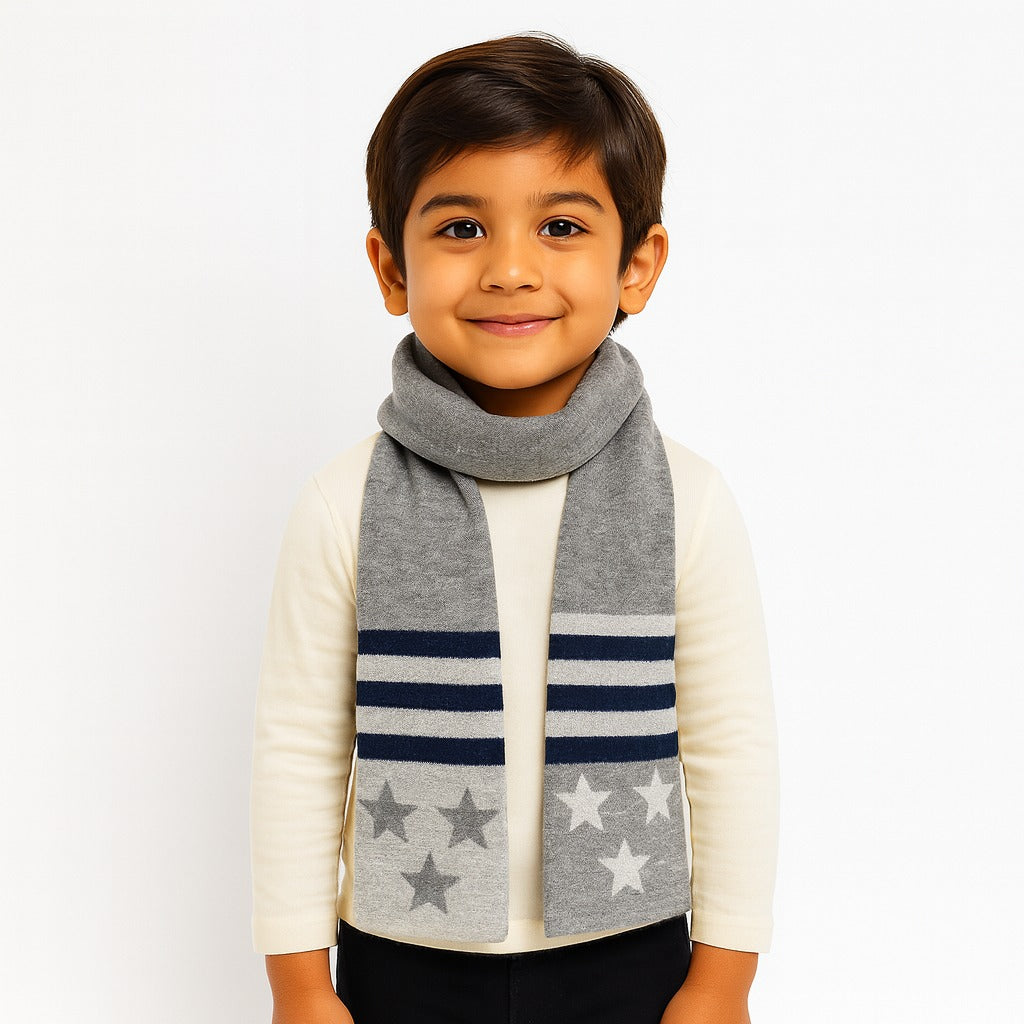 Boys gray star muffler