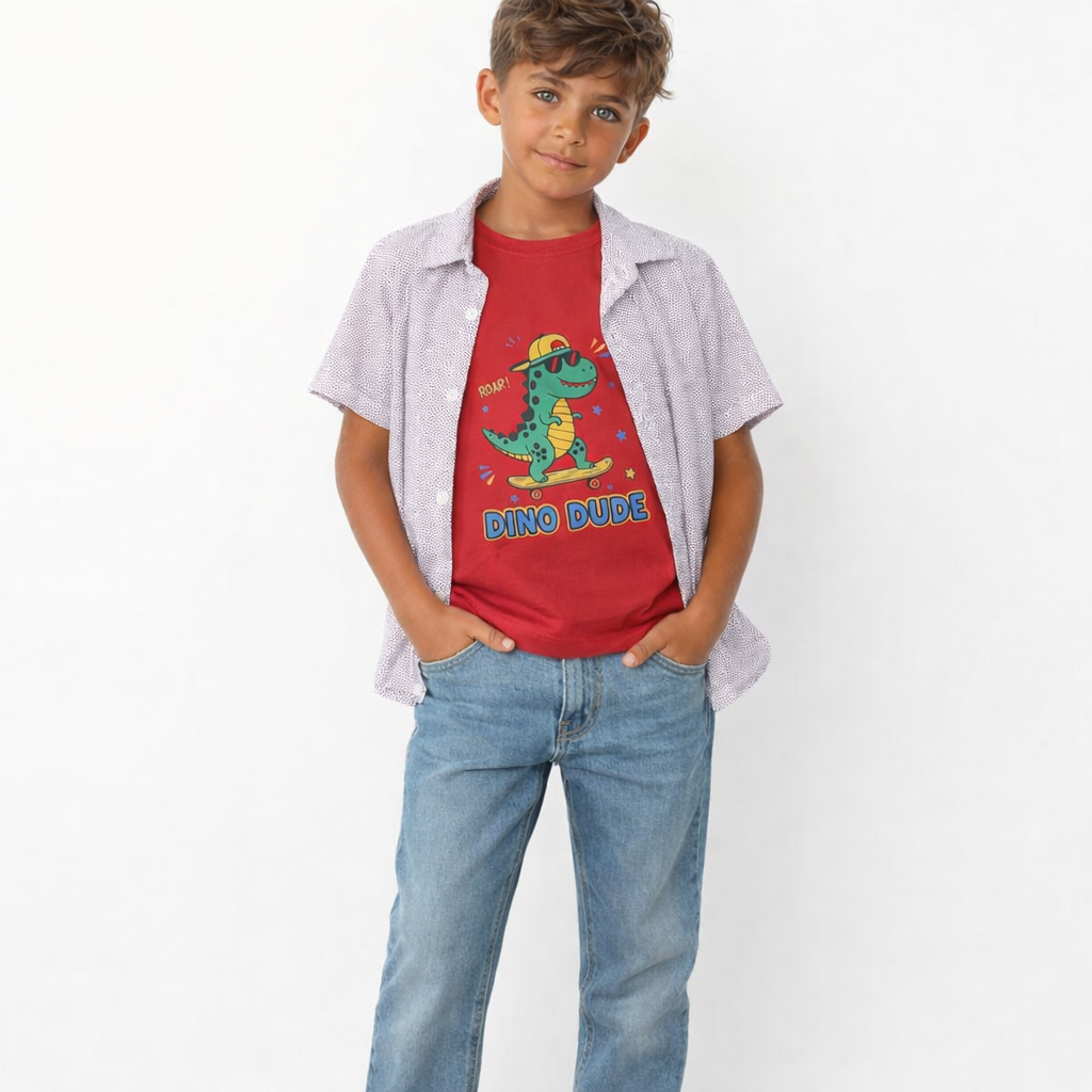 Boys Dino Dub double Shirt