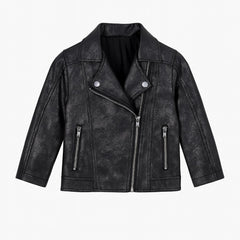 Girls black leather jacket