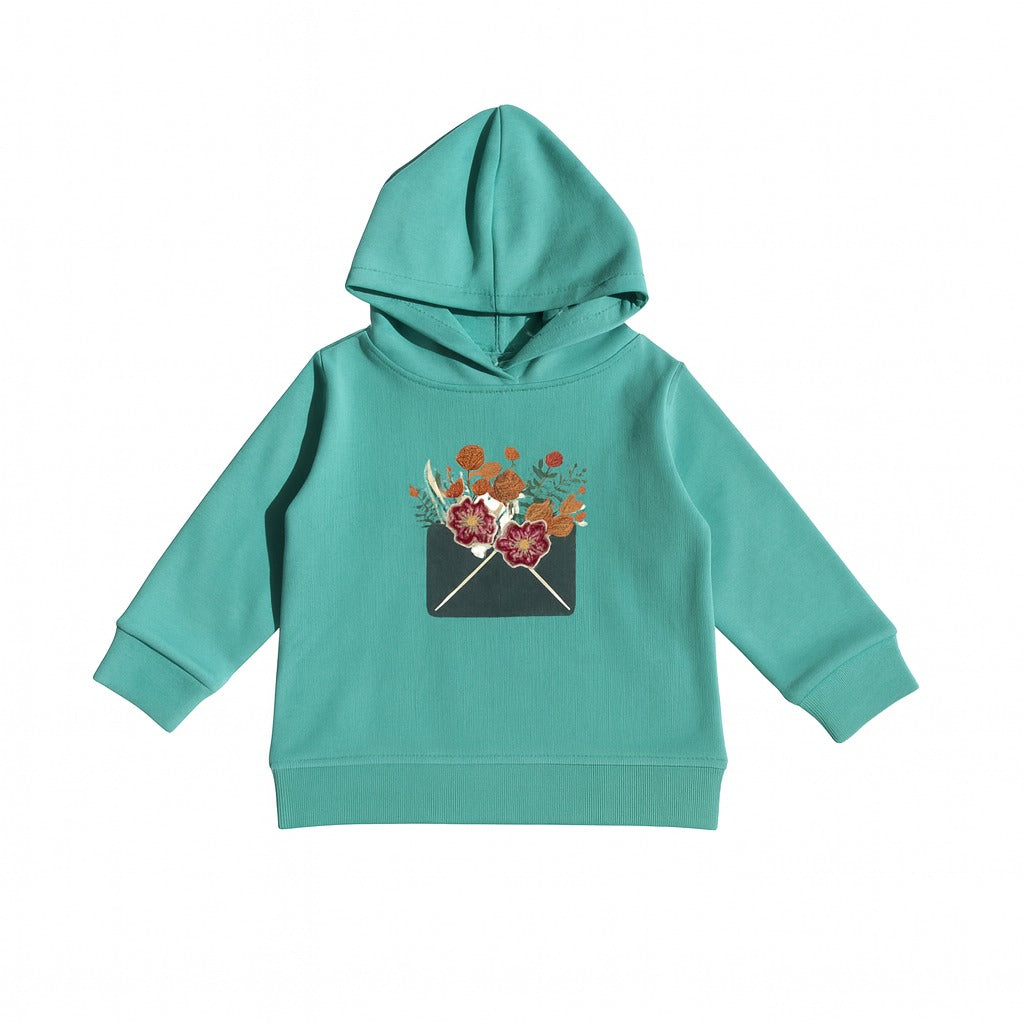 girls sequence flower hoodie