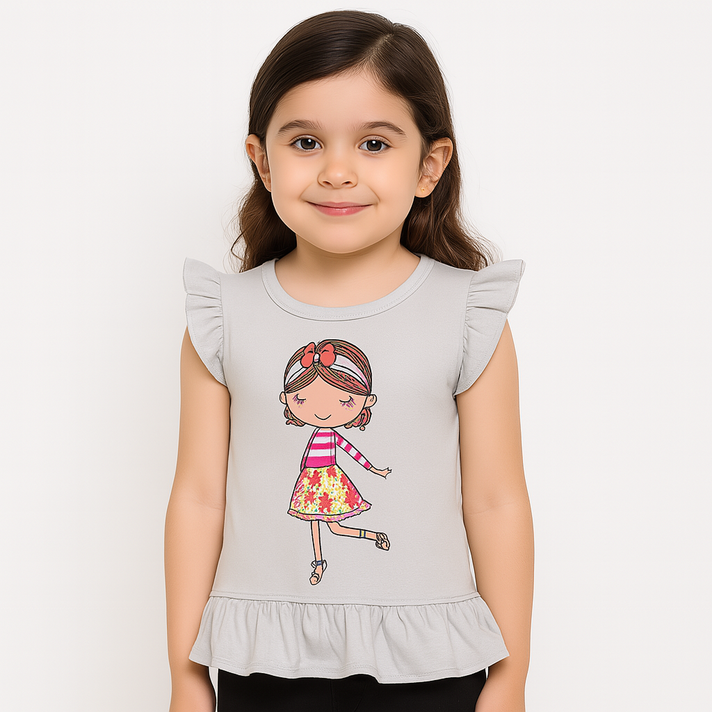 Girls gray doll sequin shirt