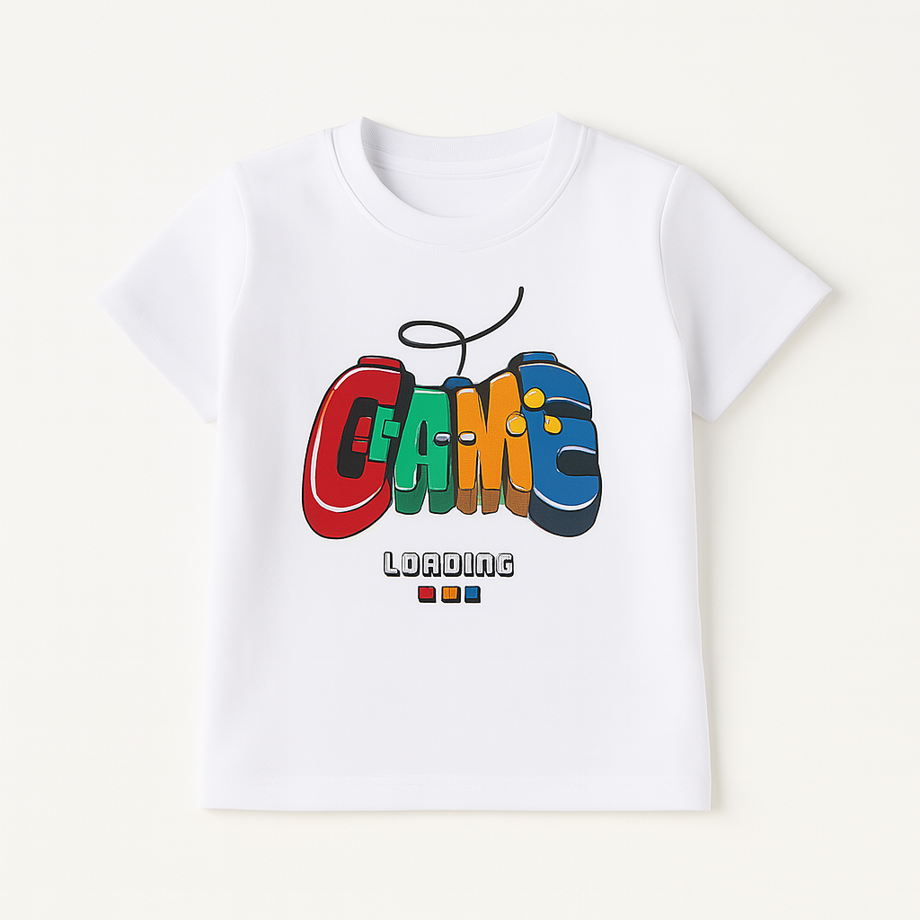 Boys White Game  T-Shirt