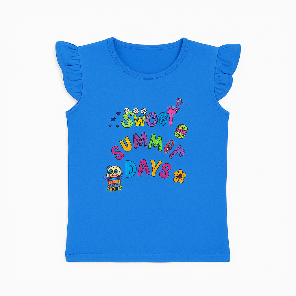 Girls blue summer days T-shirt