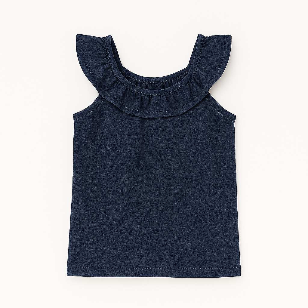 Girls blue neck style shirt