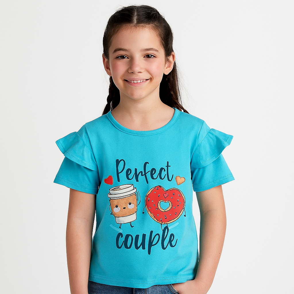 Girls sky blue perfect T-Shirt