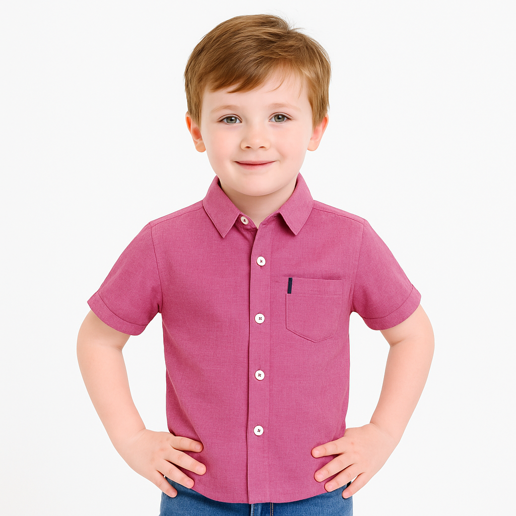 Boys pink check casual shirt