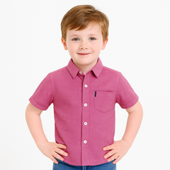 Boys pink check casual shirt